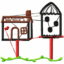 Bird Houses Embroidery Design 7 Bird Houses Embroidery Design 7